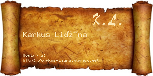 Karkus Liána névjegykártya